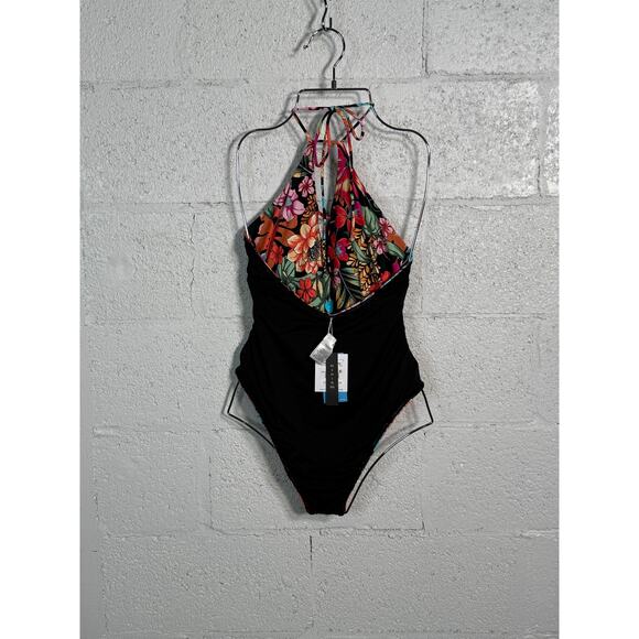 O'Neill Juniors Reina Women's Halter Cut-Out One-Piece Swimsuit Multi Large - Picture 5 of 11